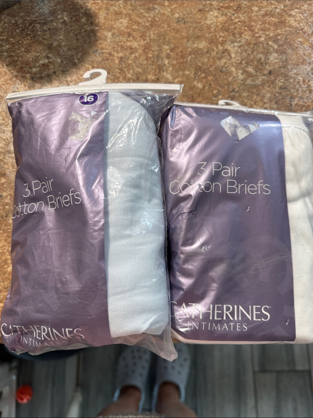 Catherines Cotton Briefs - Colors Lavender, Light Blue, Pink. White (3-Pack).